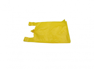 Vienkartiniai maišeliai su rankenomis 55x 30 cm, geltoni, 100vnt.